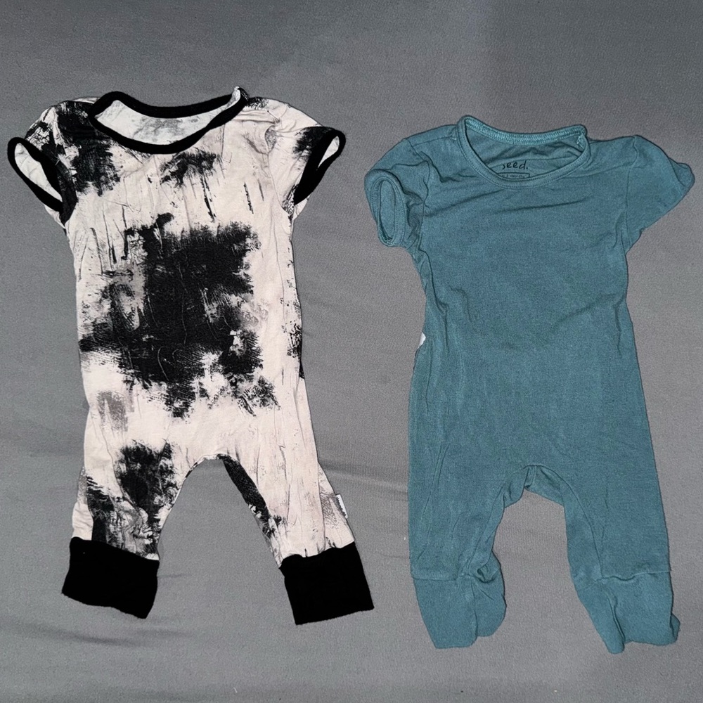 Simple Seed Baby Short Long Romper Bundle 0-3 m